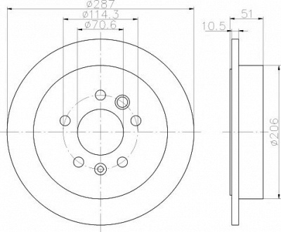 HELLA PAGID 8dd355119841 -  Тормозной диск